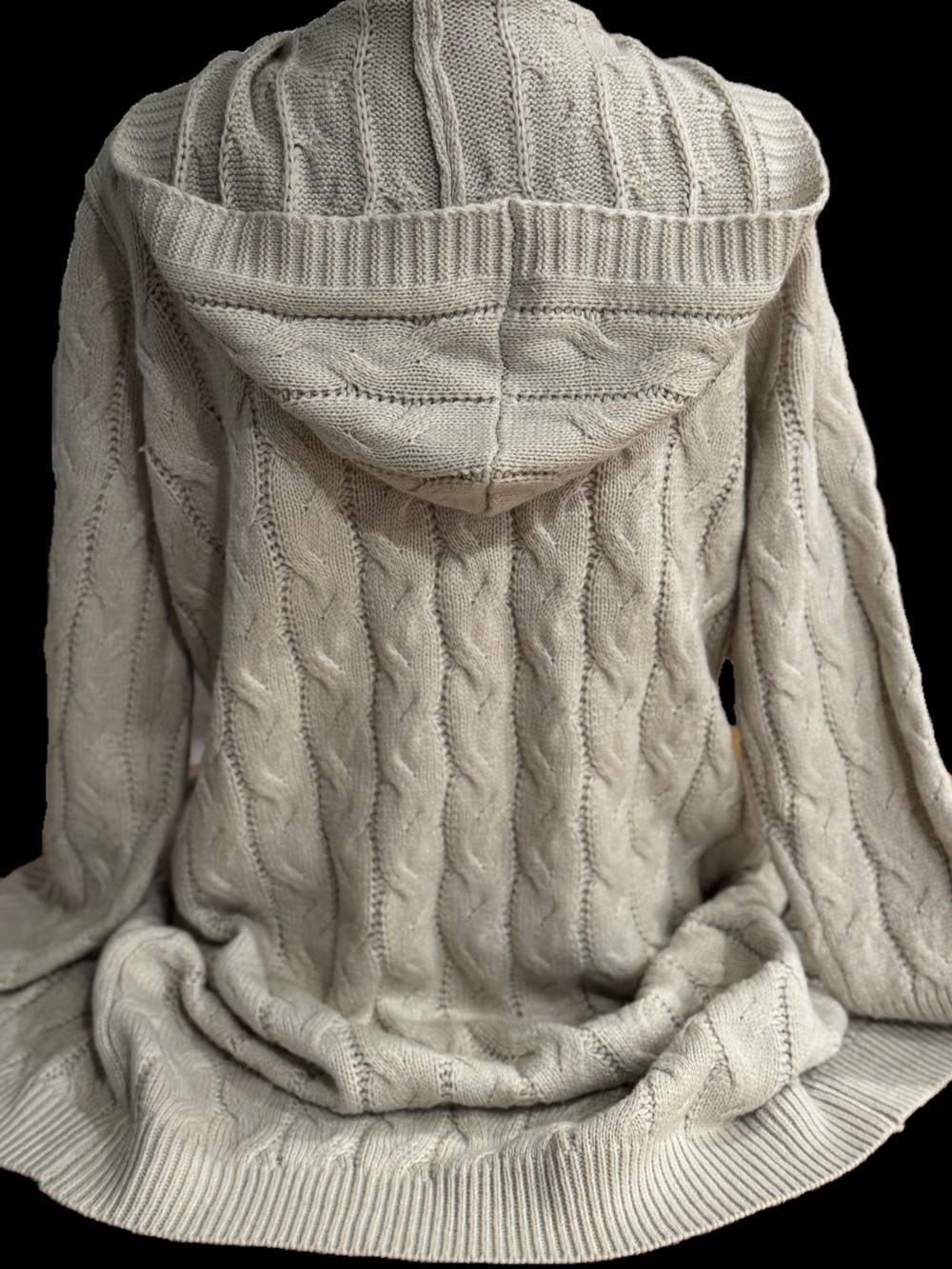 Cozy Cable Knit Open Cardigan Sweater - Cream
